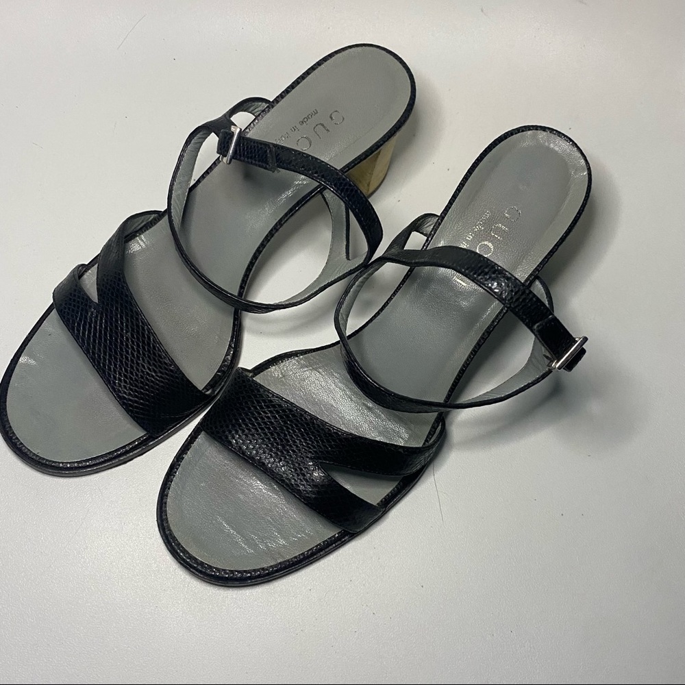 Gucci Black Block Heel Ankle Strap Sandal - Picture 4 of 16